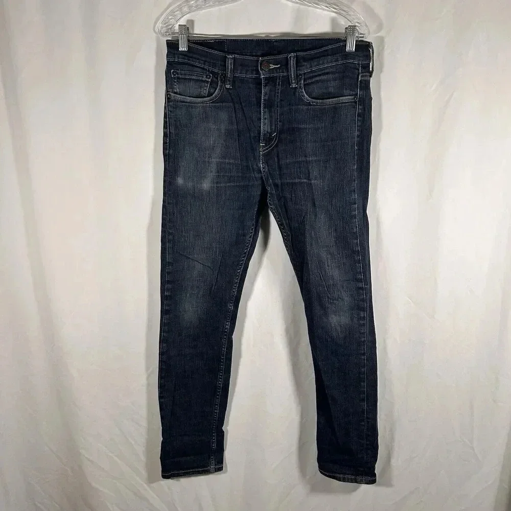 Levis 510 Jeans Men's 31x32 Dark Wash Blue Denim Button Zip Cotton Blend